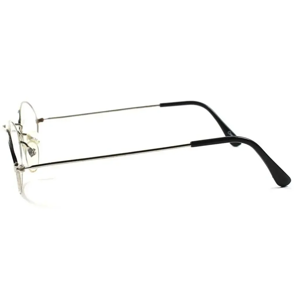 Silver Vintage Retro Fashion Old School Hippie Oval Frames Clear Lens Glasses